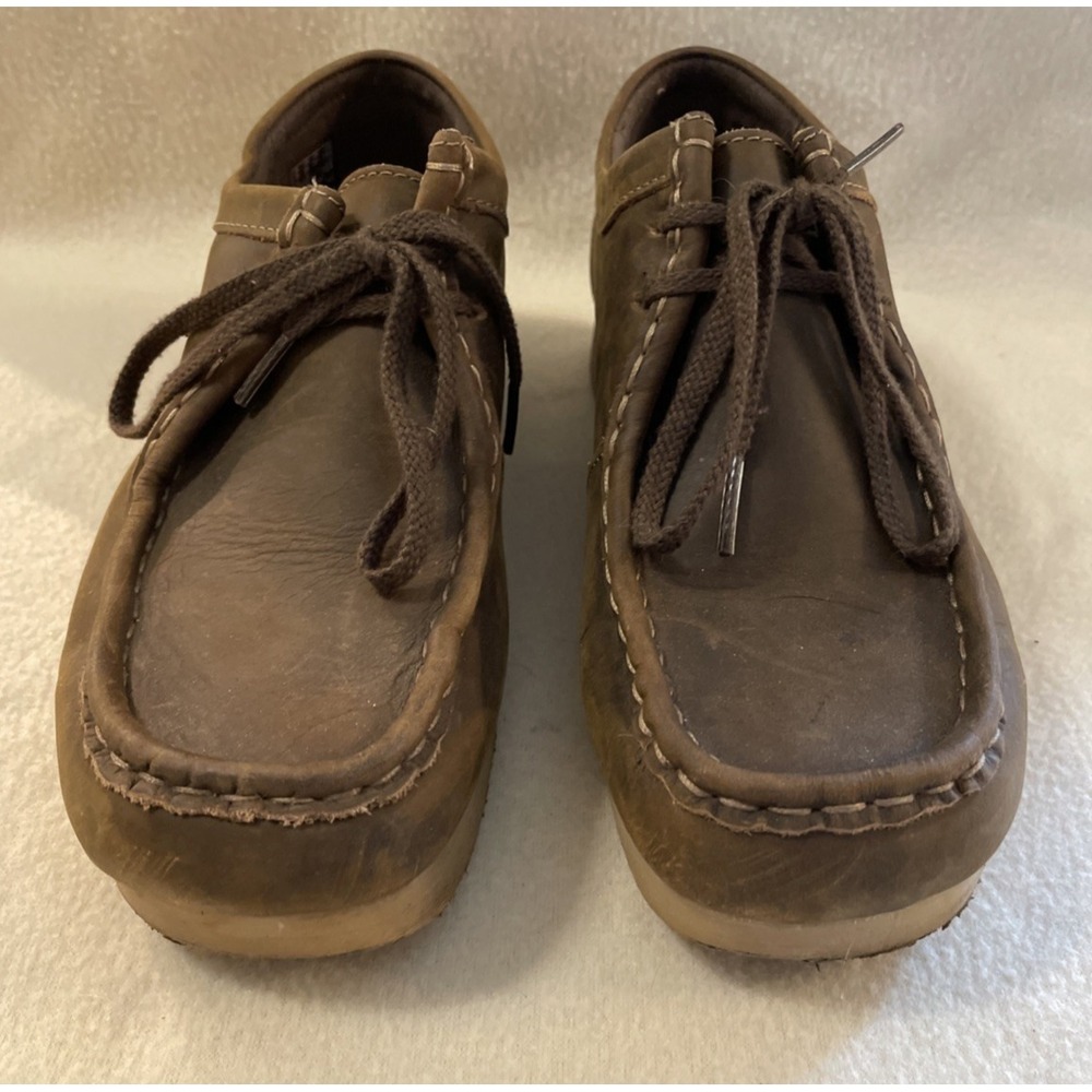 Clarks Women's Padmora Brown Leather Wallabee Chukka Shoes Moccasins Size 8.5